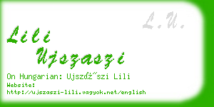 lili ujszaszi business card